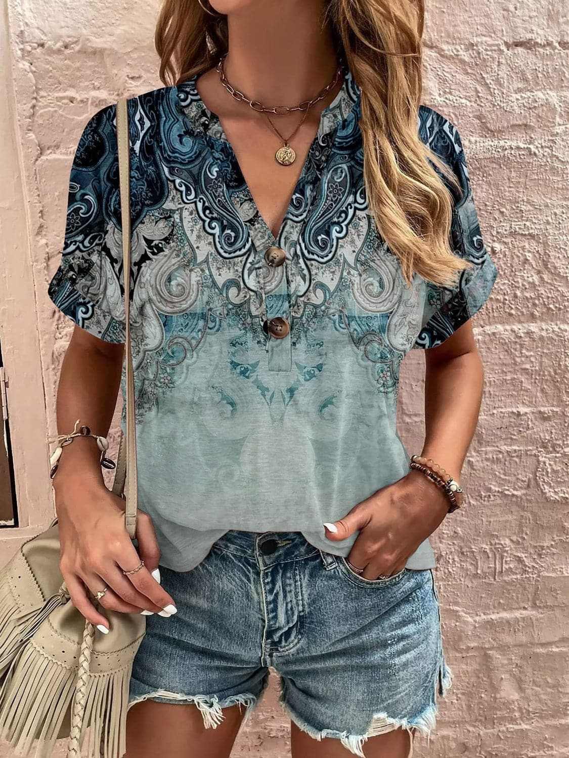 Chic sheer short sleeve blouse - Love Salve